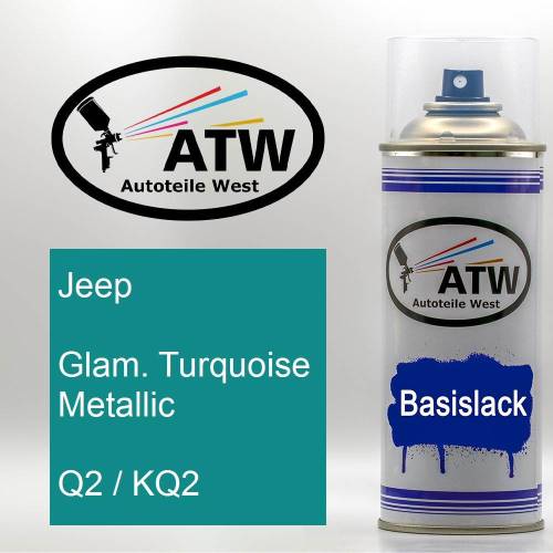 Jeep, Glam. Turquoise Metallic, Q2 / KQ2: 400ml Sprühdose, von ATW Autoteile West.